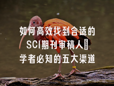 如何高效找到合适的SCI期刊审稿人：学者必知的五大渠道
