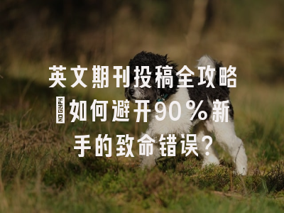 英文期刊投稿全攻略：如何避开90%新手的致命错误？