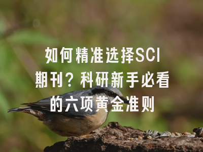 如何精准选择SCI期刊？科研新手必看的六项黄金准则