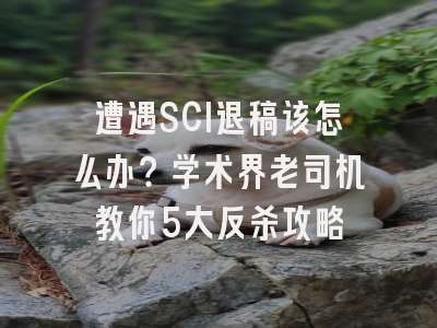 遭遇SCI退稿该怎么办？学术界老司机教你5大反杀攻略