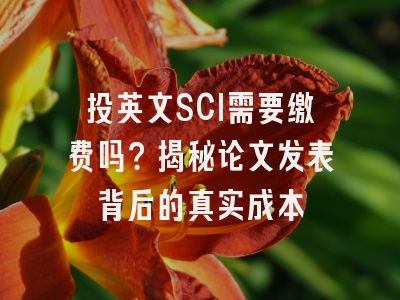 投英文SCI需要缴费吗？揭秘论文发表背后的真实成本
