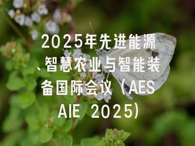 2025年先进能源、智慧农业与智能装备国际会议（AESAIE 2025）