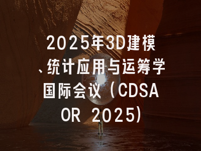 2025年3D建模、统计应用与运筹学国际会议（CDSAOR 2025）