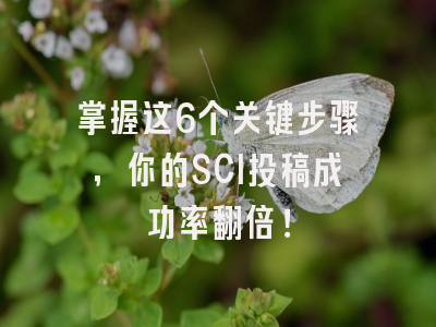 掌握这6个关键步骤，你的SCI投稿成功率翻倍！