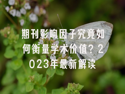 期刊影响因子究竟如何衡量学术价值？2023年最新解读
