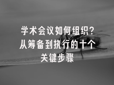 学术会议如何组织？从筹备到执行的十个关键步骤