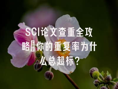 SCI论文查重全攻略：你的重复率为什么总超标？