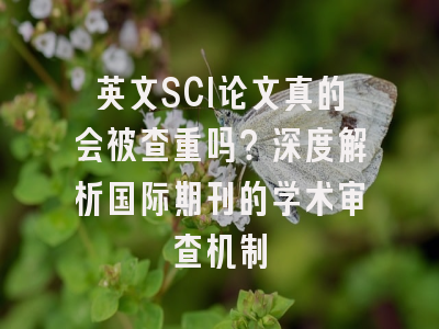 英文SCI论文真的会被查重吗？深度解析国际期刊的学术审查机制