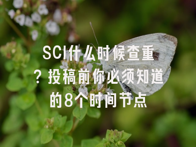 SCI什么时候查重？投稿前你必须知道的8个时间节点