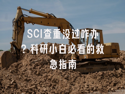 SCI查重没过咋办？科研小白必看的救急指南