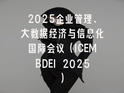 2025企业管理、大数据经济与信息化国际会议（ICEMBDEI 2025）