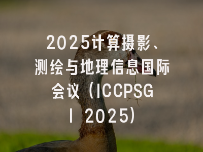 2025计算摄影、测绘与地理信息国际会议（ICCPSGI 2025）