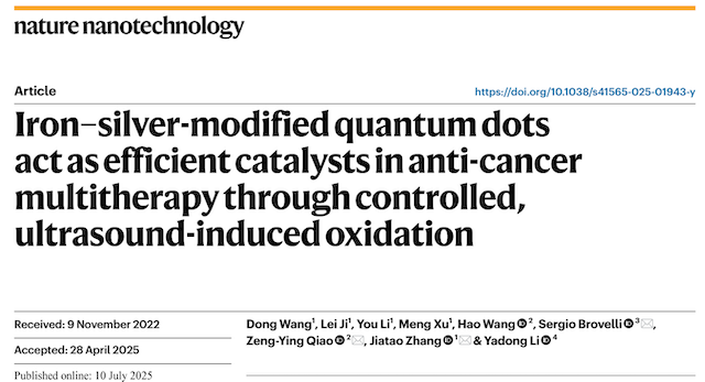 北理工团队在超声控释纳米催化肿瘤治疗领域取得突破