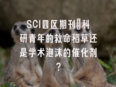 SCI四区期刊：科研青年的救命稻草还是学术泡沫的催化剂？