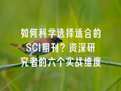 如何科学选择适合的SCI期刊？资深研究者的六个实战维度