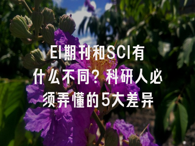 EI期刊和SCI有什么不同？科研人必须弄懂的5大差异