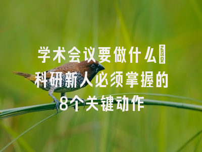 学术会议要做什么：科研新人必须掌握的8个关键动作