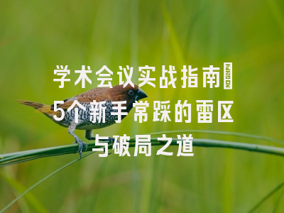 学术会议实战指南：5个新手常踩的雷区与破局之道