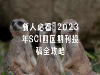 新人必看：2023年SCI四区期刊投稿全攻略