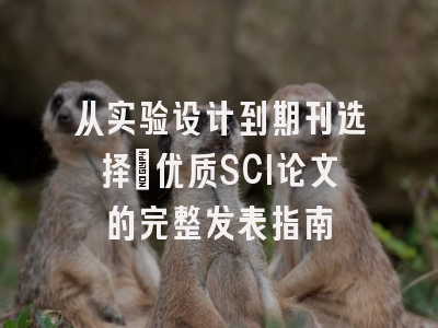 从实验设计到期刊选择：优质SCI论文的完整发表指南