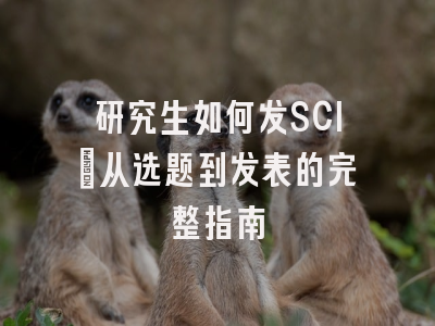 研究生如何发SCI：从选题到发表的完整指南