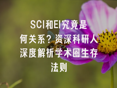 SCI和EI究竟是何关系？资深科研人深度解析学术圈生存法则