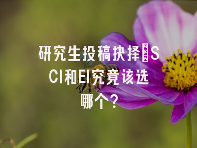 研究生投稿抉择：SCI和EI究竟该选哪个？