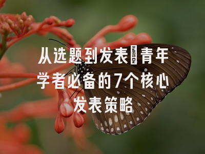 从选题到发表：青年学者必备的7个核心发表策略