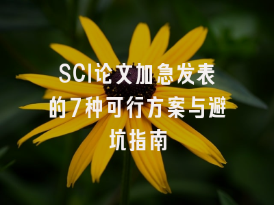SCI论文加急发表的7种可行方案与避坑指南