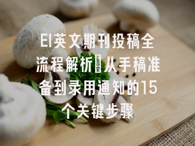 EI英文期刊投稿全流程解析：从手稿准备到录用通知的15个关键步骤