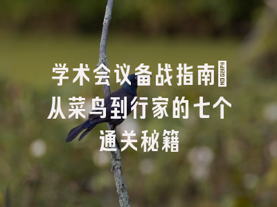 学术会议备战指南：从菜鸟到行家的七个通关秘籍