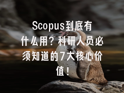 Scopus到底有什么用？科研人员必须知道的7大核心价值！