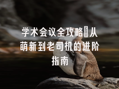 学术会议全攻略：从萌新到老司机的进阶指南