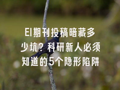 EI期刊投稿暗藏多少坑？科研新人必须知道的5个隐形陷阱