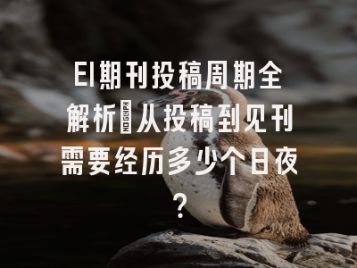 EI期刊投稿周期全解析：从投稿到见刊需要经历多少个日夜？