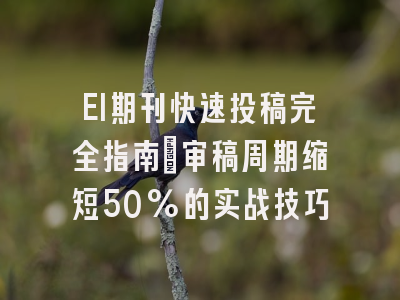EI期刊快速投稿完全指南：审稿周期缩短50%的实战技巧