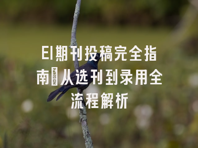 EI期刊投稿完全指南：从选刊到录用全流程解析