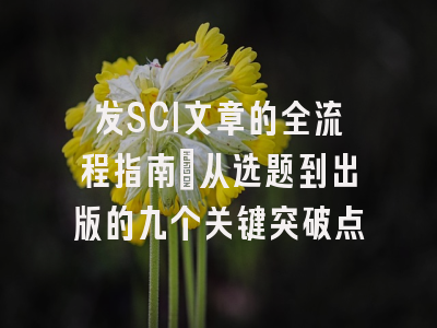 发SCI文章的全流程指南：从选题到出版的九个关键突破点