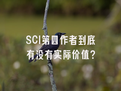 SCI第四作者到底有没有实际价值？