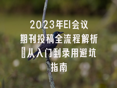 2023年EI会议期刊投稿全流程解析：从入门到录用避坑指南