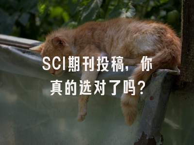 SCI期刊投稿，你真的选对了吗？