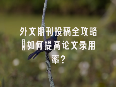 外文期刊投稿全攻略：如何提高论文录用率？
