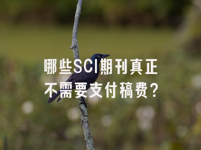 哪些SCI期刊真正不需要支付稿费？