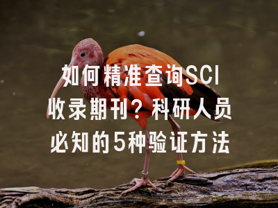 如何精准查询SCI收录期刊？科研人员必知的5种验证方法