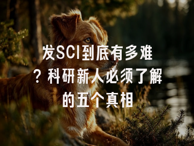 发SCI到底有多难？科研新人必须了解的五个真相