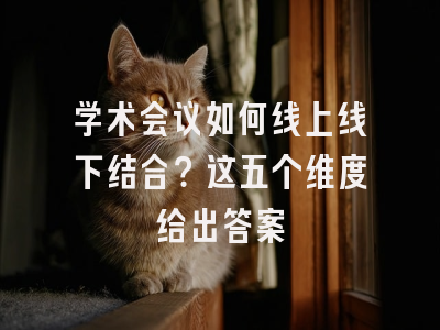 学术会议如何线上线下结合？这五个维度给出答案