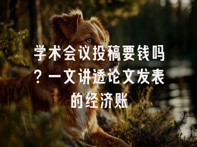 学术会议投稿要钱吗？一文讲透论文发表的经济账