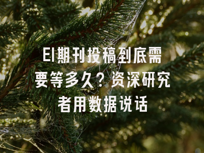 EI期刊投稿到底需要等多久？资深研究者用数据说话