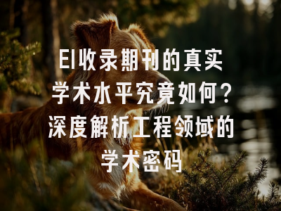 EI收录期刊的真实学术水平究竟如何？深度解析工程领域的学术密码