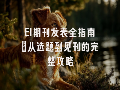 EI期刊发表全指南：从选题到见刊的完整攻略